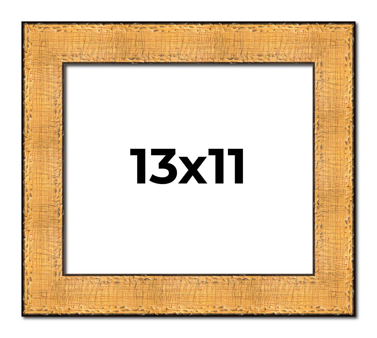 Photo Size Embellished Gold Picture Frame - UV Acrylic, Foam Board Backing, Hanging Hardware